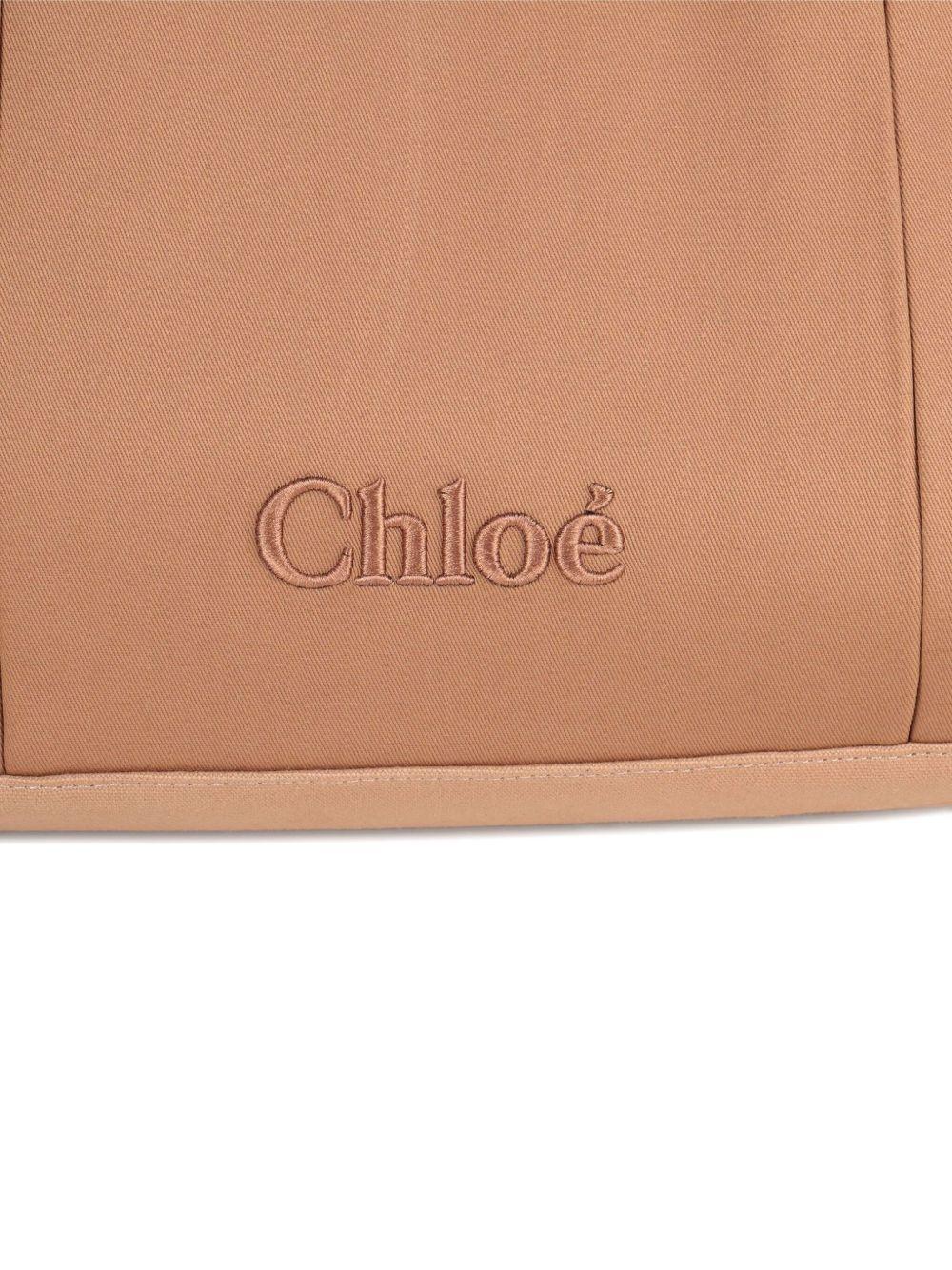 Borsa fasciatoio per neonati Chloé Kids beige con dettaglio logo C20942 244 CHLOE' KIDS