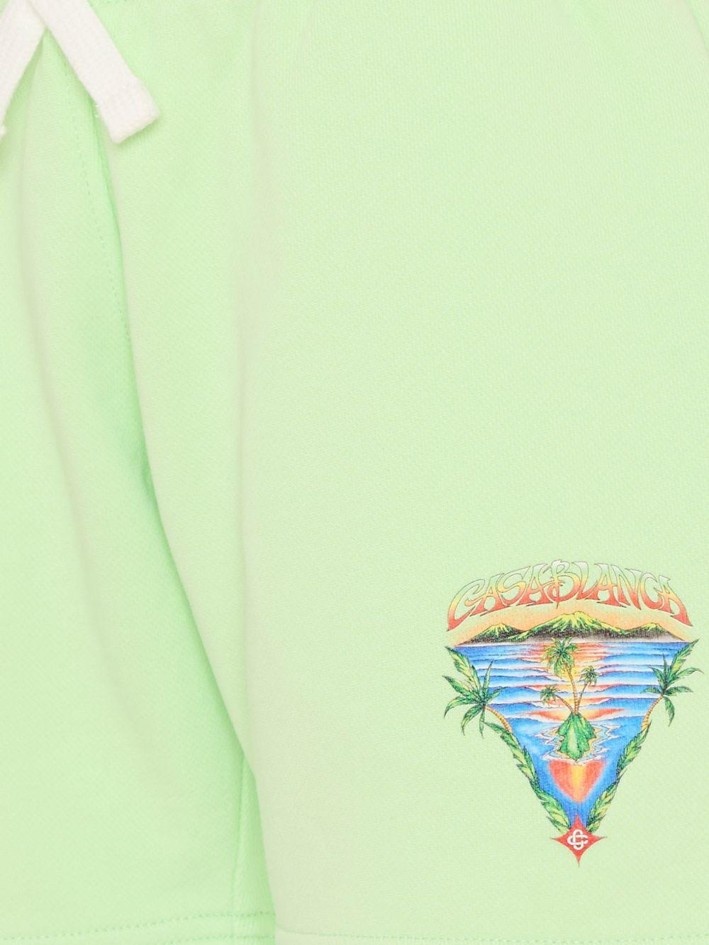 Shorts per bambino Casablanca Kids verde con stampa logo KSP26JTR26601 INNOCENCE TRIANGLE CASABLANCA KIDS