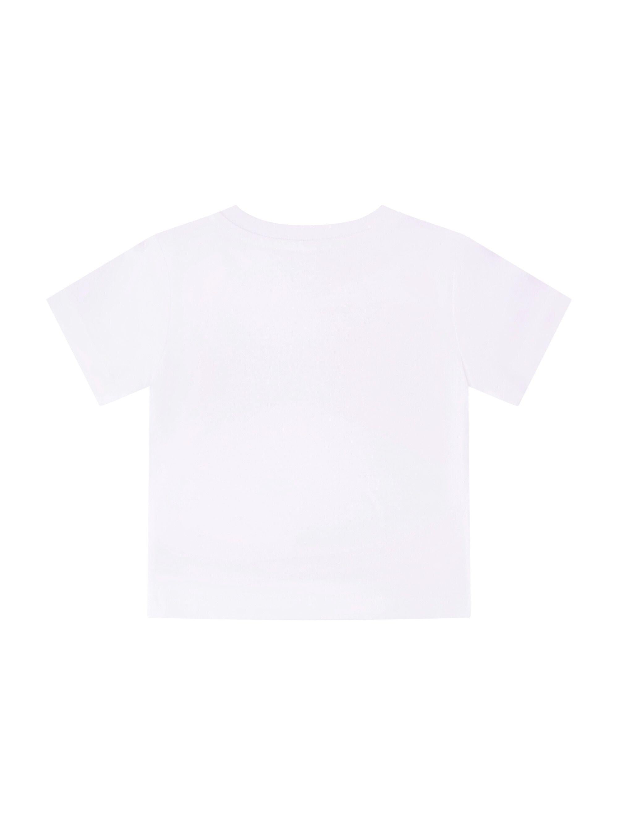 T-shirt per neonato Stella McCartney Kids bianca con stampa balene sul davanti TY8560 Z0434 100 STELLA McCARTNEY KIDS