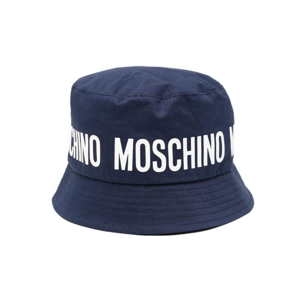 Cappello bucket per bambino Moschino Kids blu con stampa logo HUY003LOA00 40016 MOSCHINO KIDS