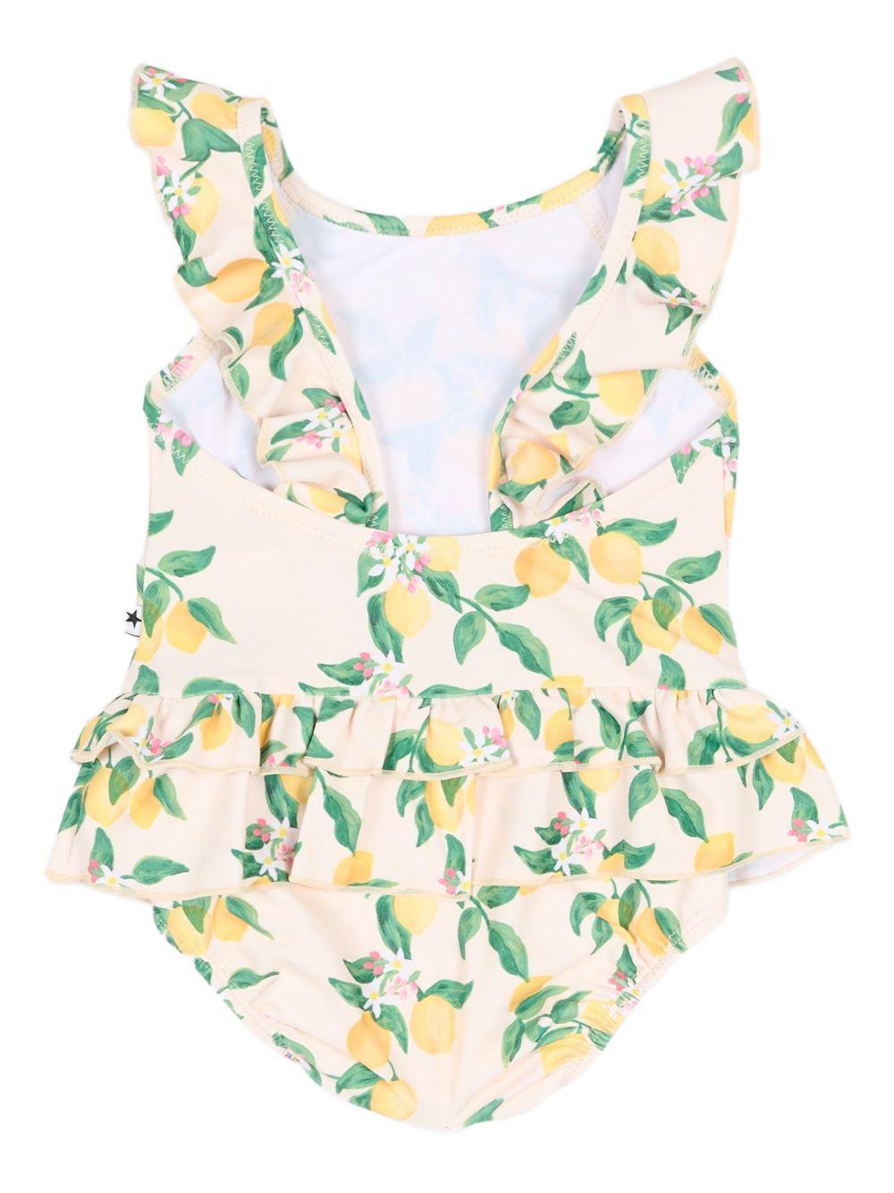 Costume per neonata Molo beige con stampa limoni 8S26P524 9516 MOLO
