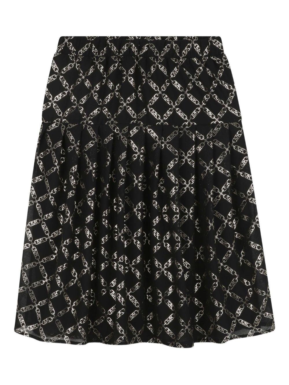 Gonna plissettata per bambina Michael Kors Kids nero con stampa MK Empire R30440 M15 MICHAEL KORS KIDS