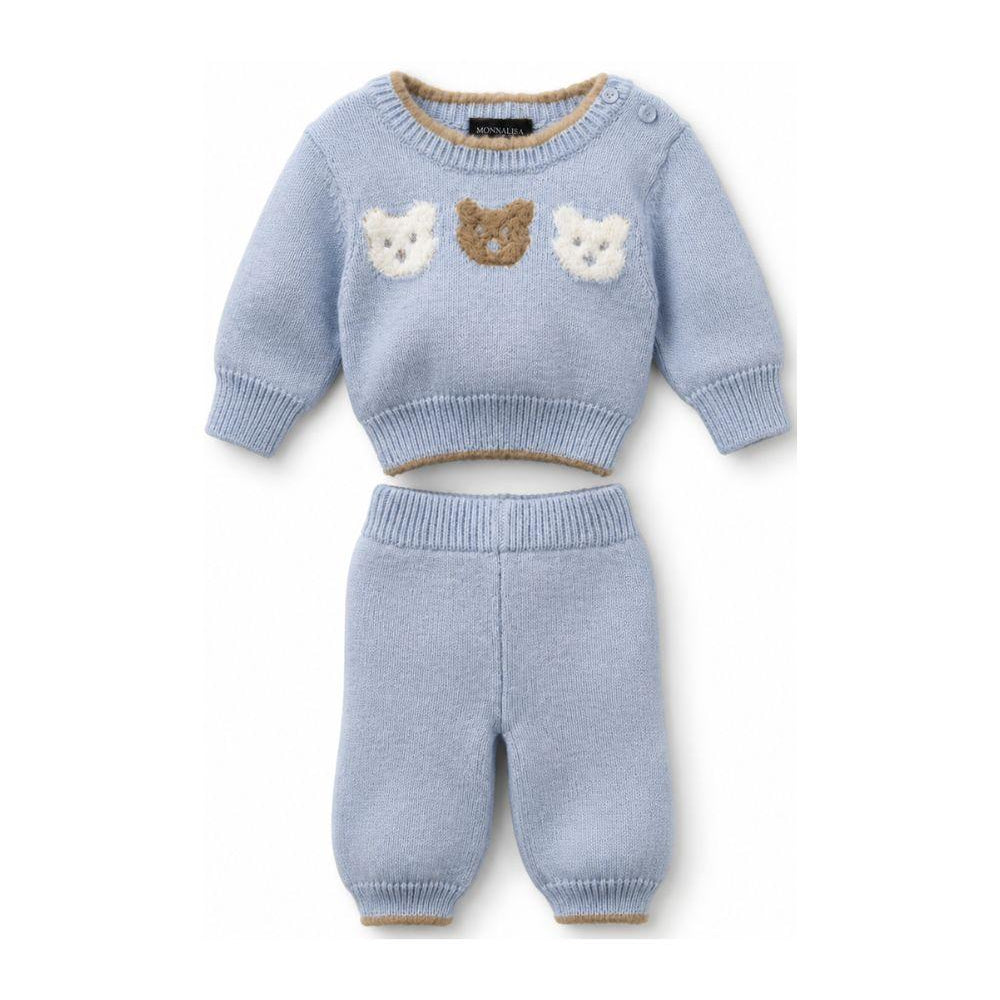 Completo per neonati Monnalisa Kids azzurro con intarsio Teddy Bear 22H505 8060 0052 MONNALISA KIDS