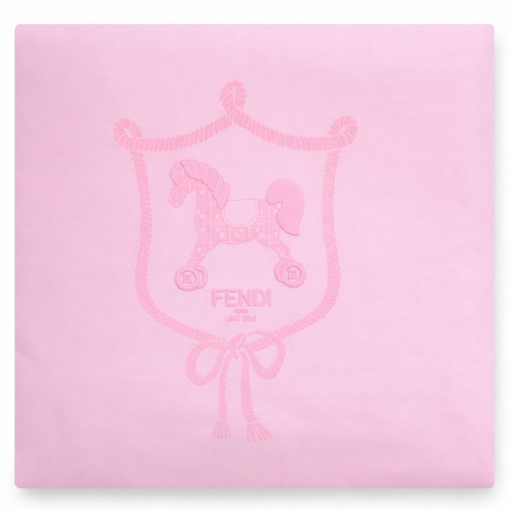 Copertina per neonata Fendi Kids rosa con stampa cavallino Fendi BUJ328 8RA F0C11 FENDI KIDS