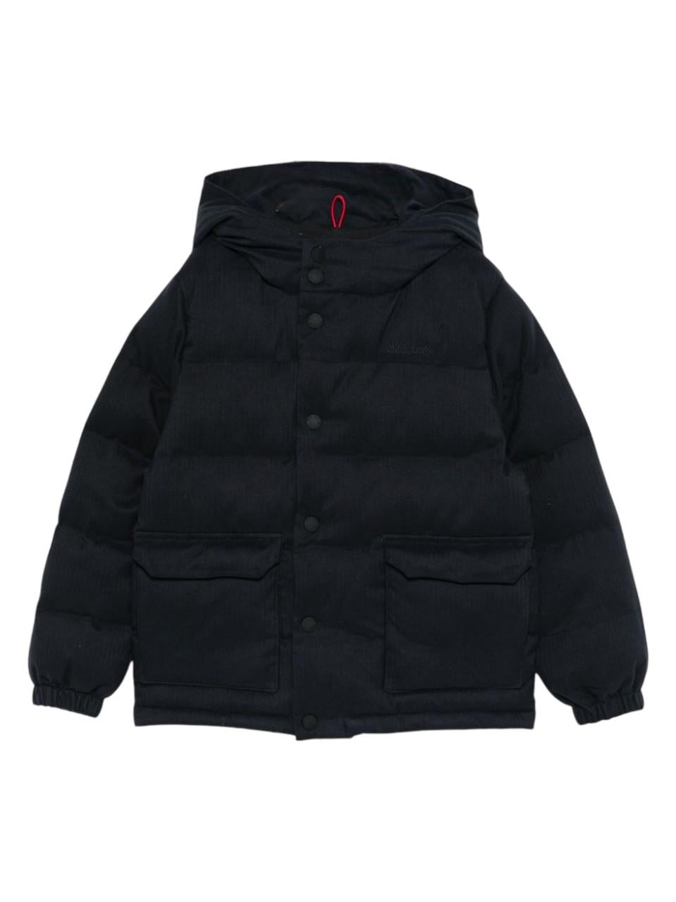 Giubbino Baxter P Jr Flannel per bambino MC2 Saint Barth Kids blu con stampa grafica sul retro BAX0009 00050I MC2 ST. BARTH KIDS