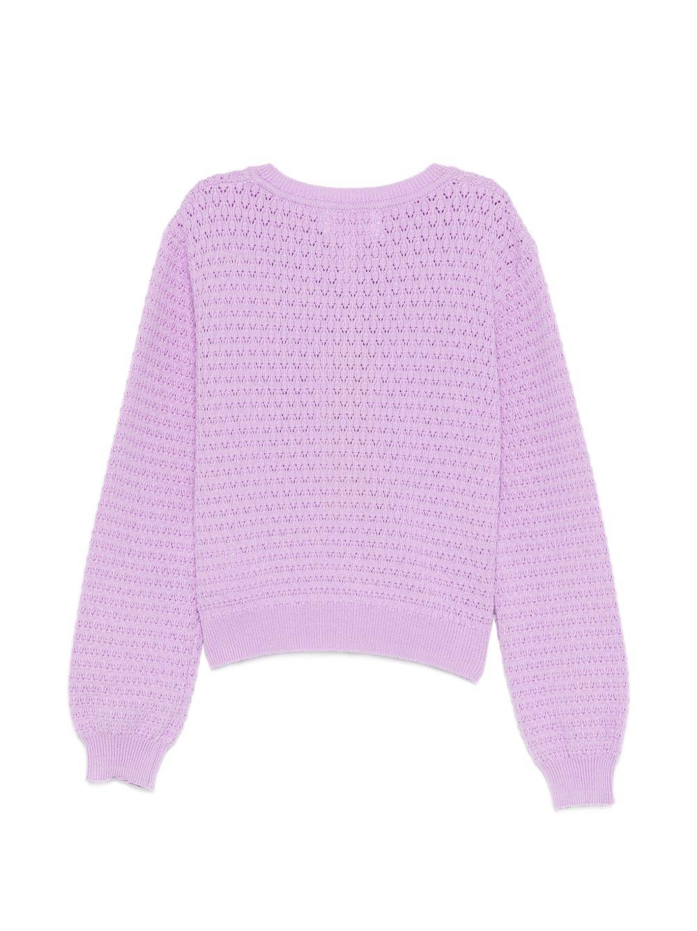 Cardigan georgina per bambina Molo viola traforata a girocollo 2S26K310 5640 MOLO