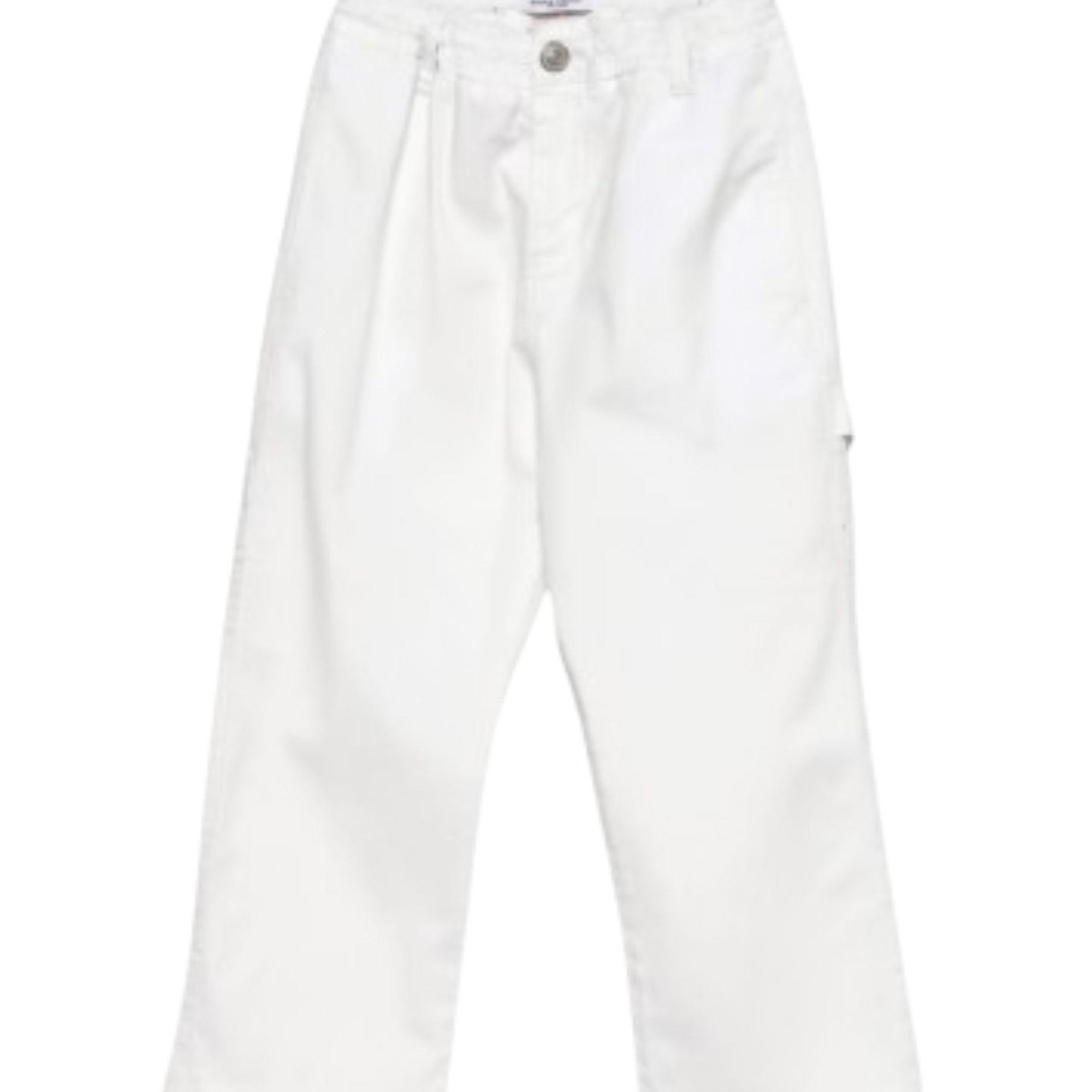 Pantaloni per bambino Paolo Pecora Kids bianco elasticizzati PP4385 GESSO PAOLO PECORA KIDS