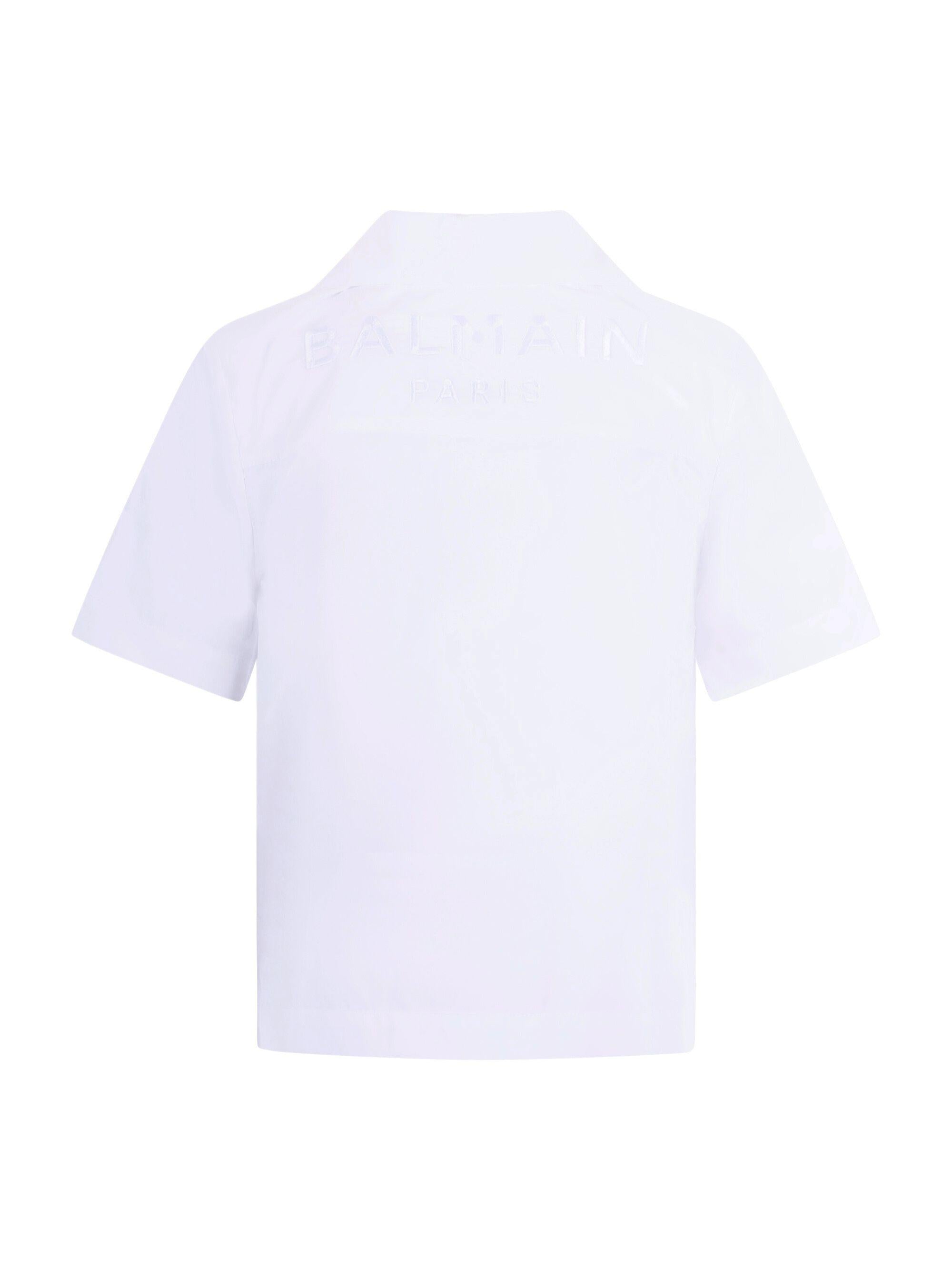 Camicia per bambino Balmain Kids bianca con taschino sul davanti BY5P41 P0562 100 BALMAIN KIDS