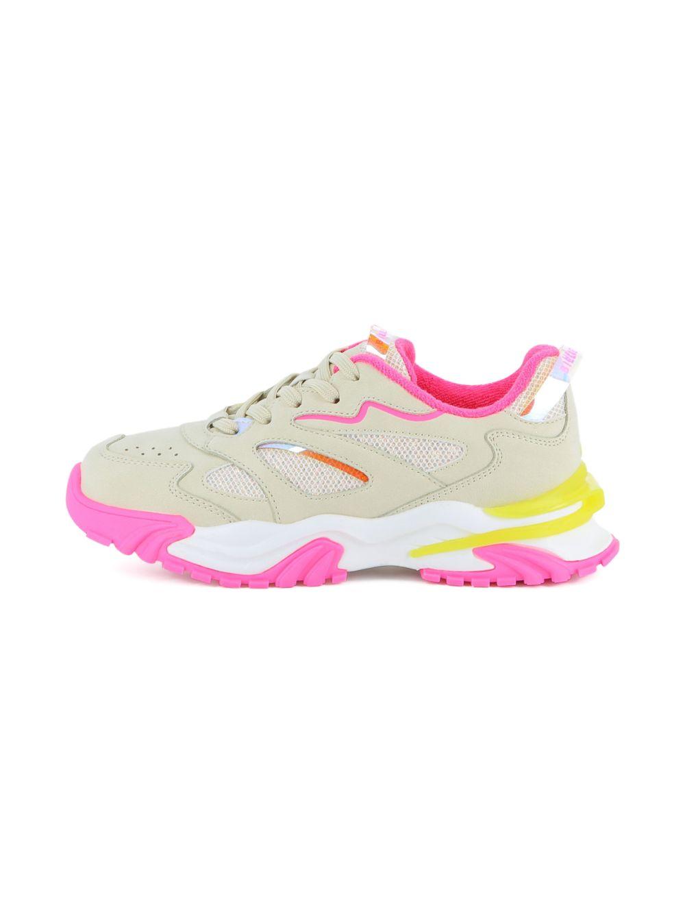 Sneakers per bambina Billieblush beige con inserti fucsia U21991 148 BILLIEBLUSH KIDS