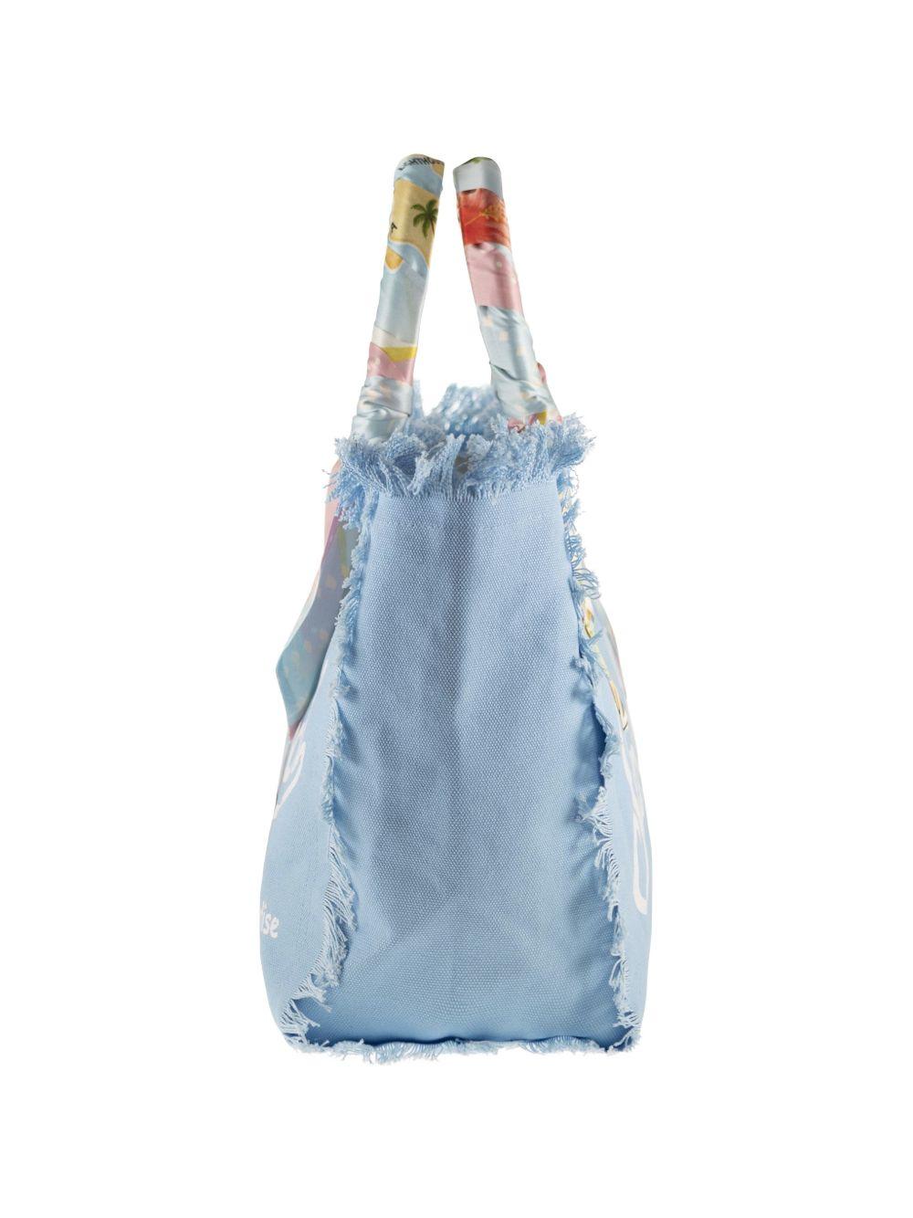 Borsa Vanity MC2 Saint Barth azzurra con manici con foulard VANI045 09250L MC2 ST. BARTH KIDS