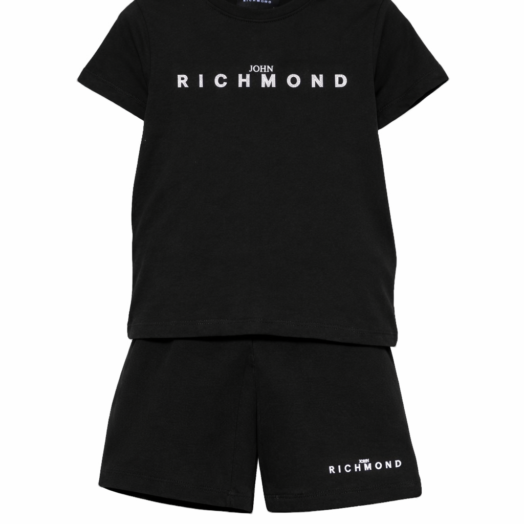Set 2 pezzi per bambino John Richmond Junior neri con dettaglio logo RBP26018CJ BLACK JOHN RICHMOND KIDS