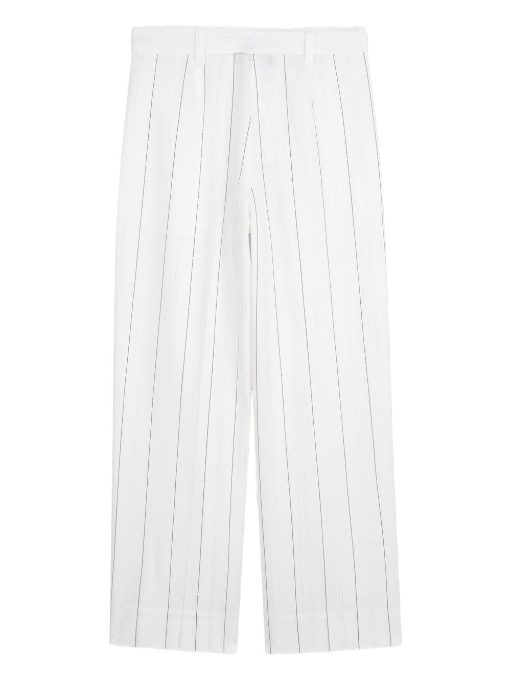 Pantaloni per bambina DKNY Kids bianchi con design gessato D62690 Z40 DKNY