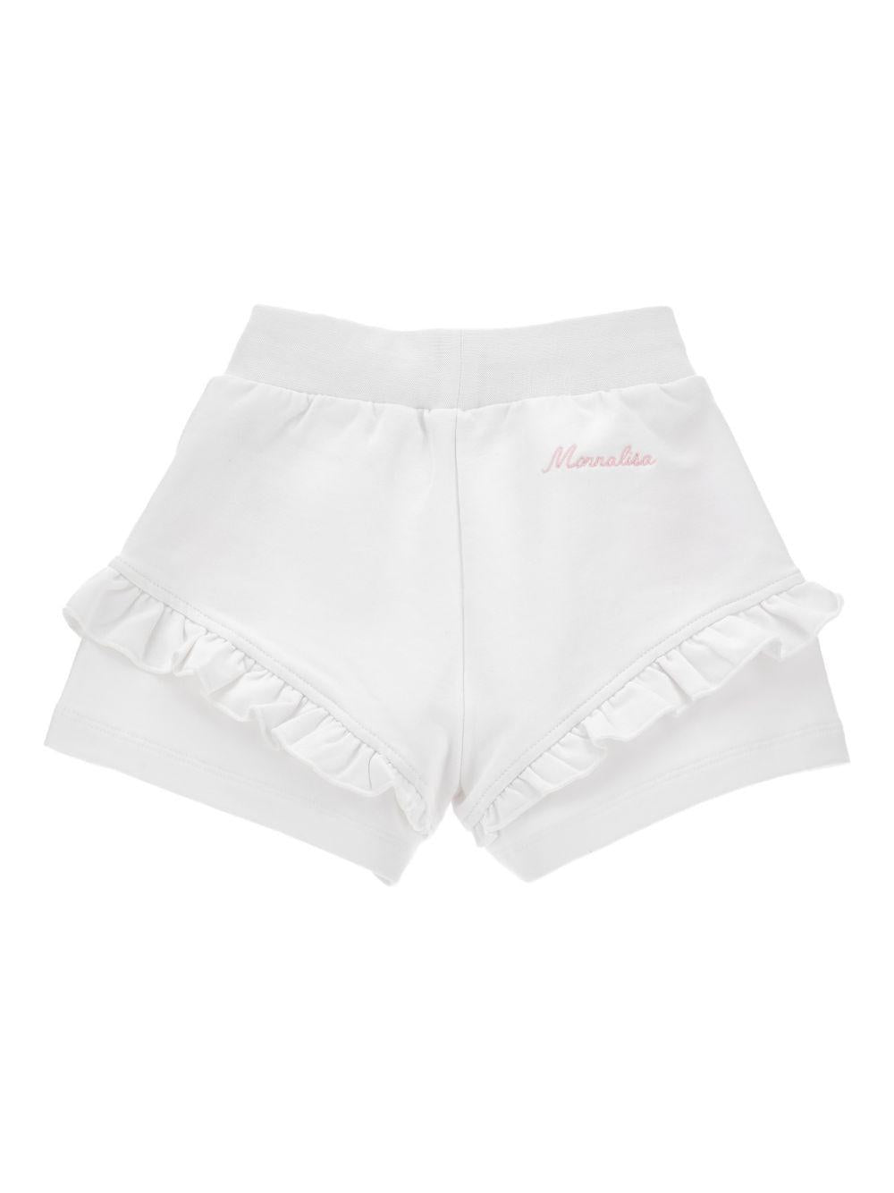Shorts per neonata Monnalisa bianco con ricamo a fiori 39G402 7007 0099 MONNALISA KIDS