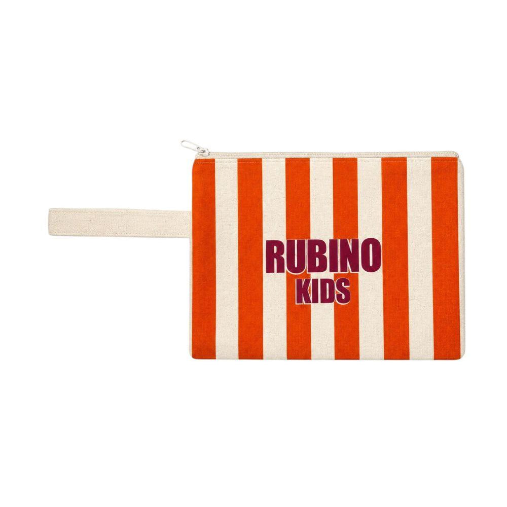 Pochette personalizzata Rubino Kids arancione con design a righe POCHETTE ARANCIONE RUBINO