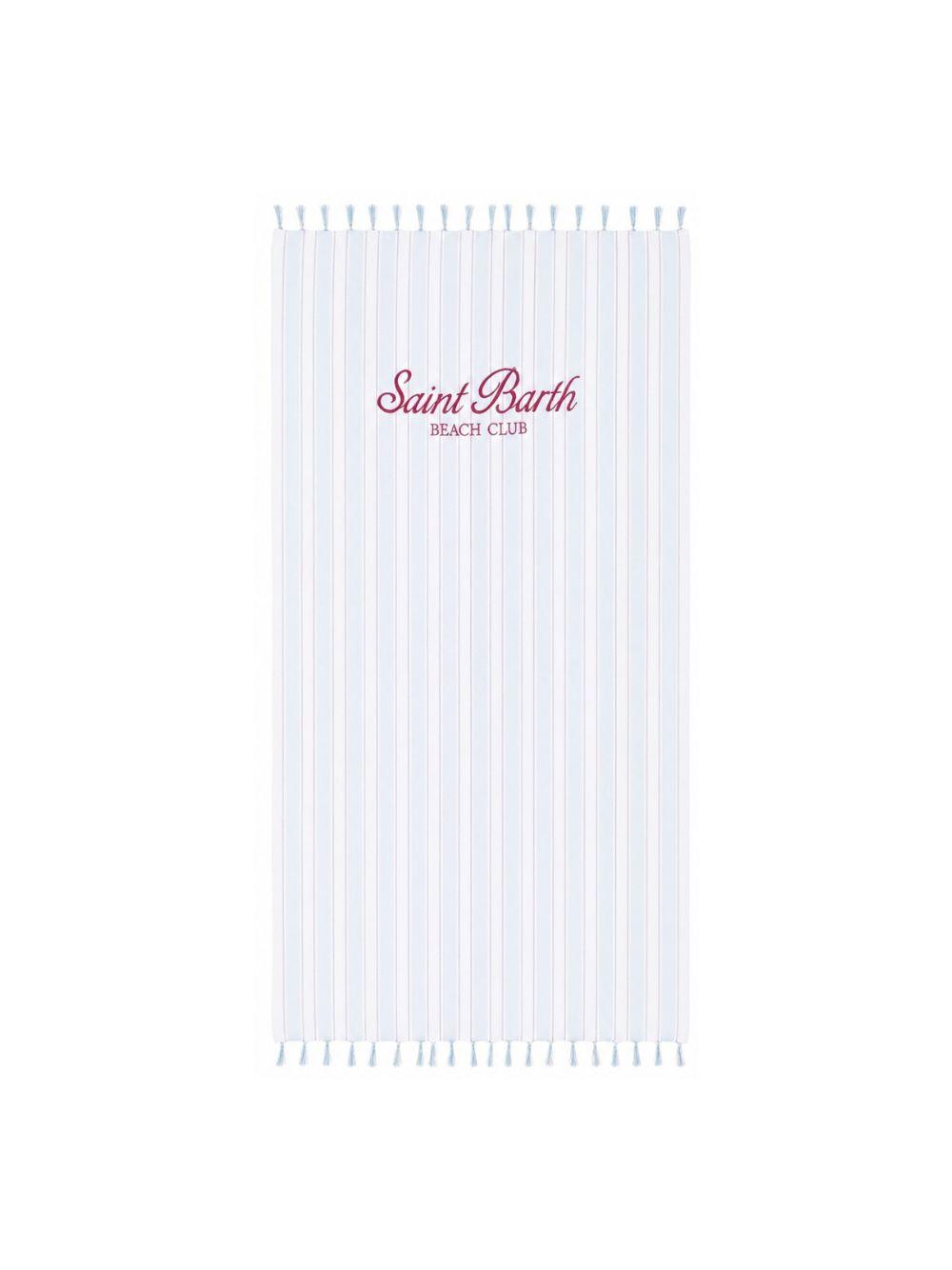 Telo mare MC2 Saint Barth azzurro e bianco con motivo a righe FOUL002 00938L MC2 ST. BARTH KIDS