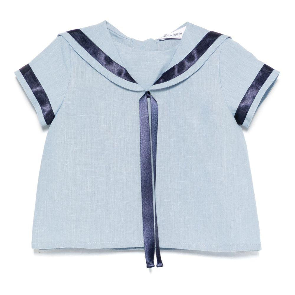 Camicia per neonato JESURUM BABY Ottavio azzurro con bordo a righe OTTAVIO VAR.83 JESURUM