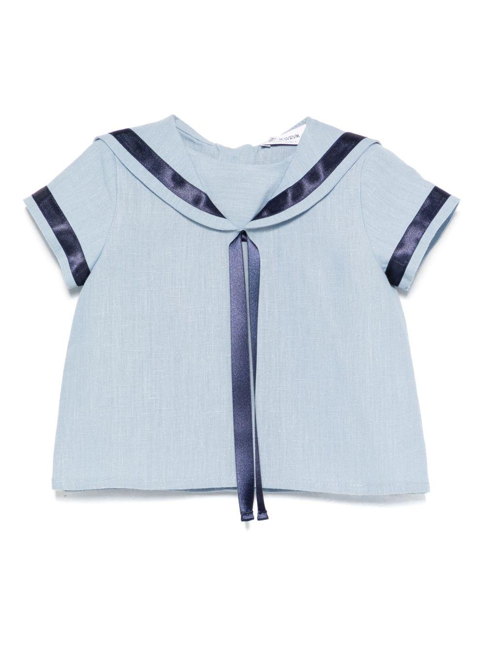 Camicia per neonato JESURUM BABY Ottavio azzurro con bordo a righe OTTAVIO VAR.83 JESURUM