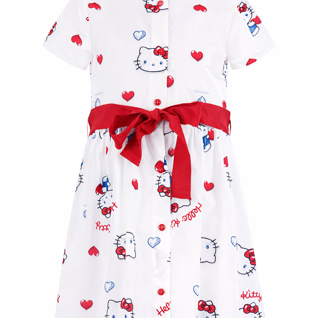 Abito per bambina Monnalisa multicolor con stampa grafica all-over 11G918 7605 0099 MONNALISA KIDS
