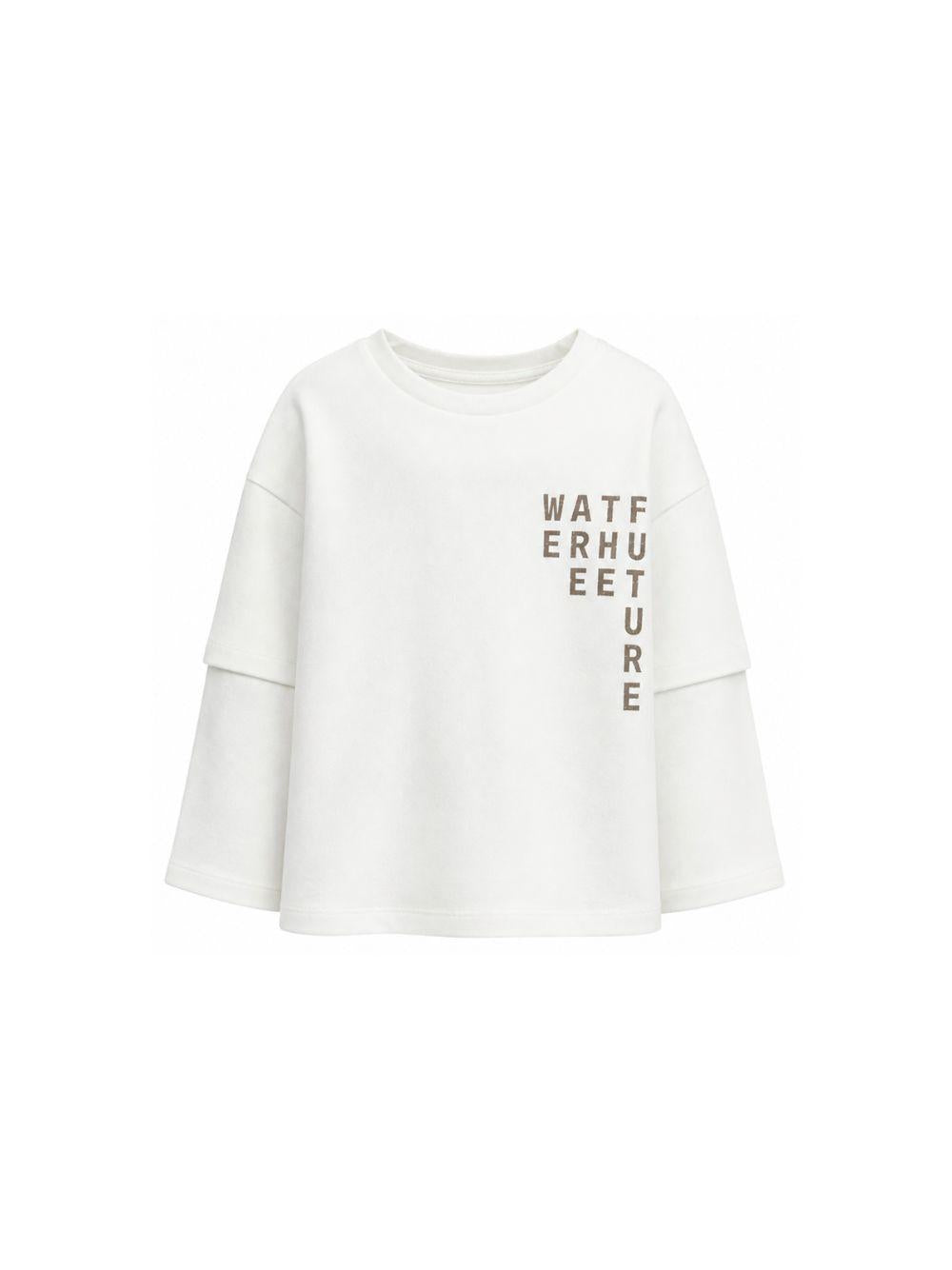 T-shirt per bambina Douuod Kids bianca con stampa grafica DY8P51 Z3708 101 DOUUOD KIDS