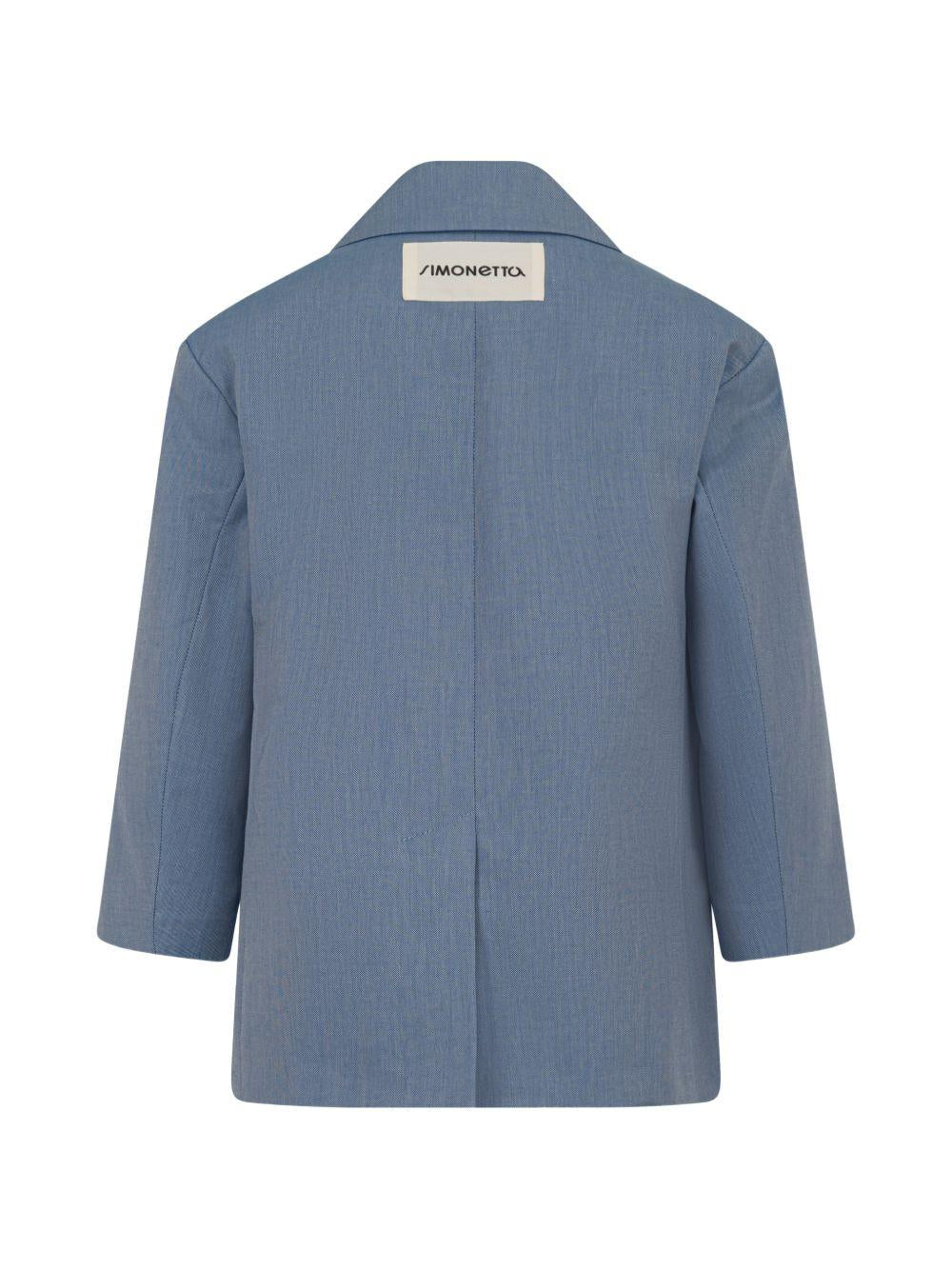 Blazer per bambina Simonetta blu con applicazione floreale SY2A34 G0212 645 SIMONETTA KIDS