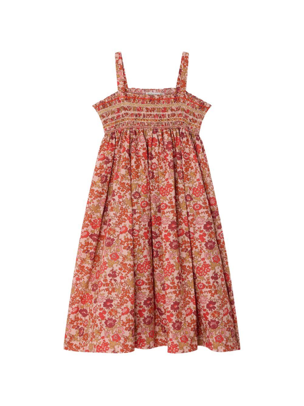 Abito per bambina Bonpoint Labeille rosso con stampa a fiori S06GDRW00047 520 BONPOINT KIDS