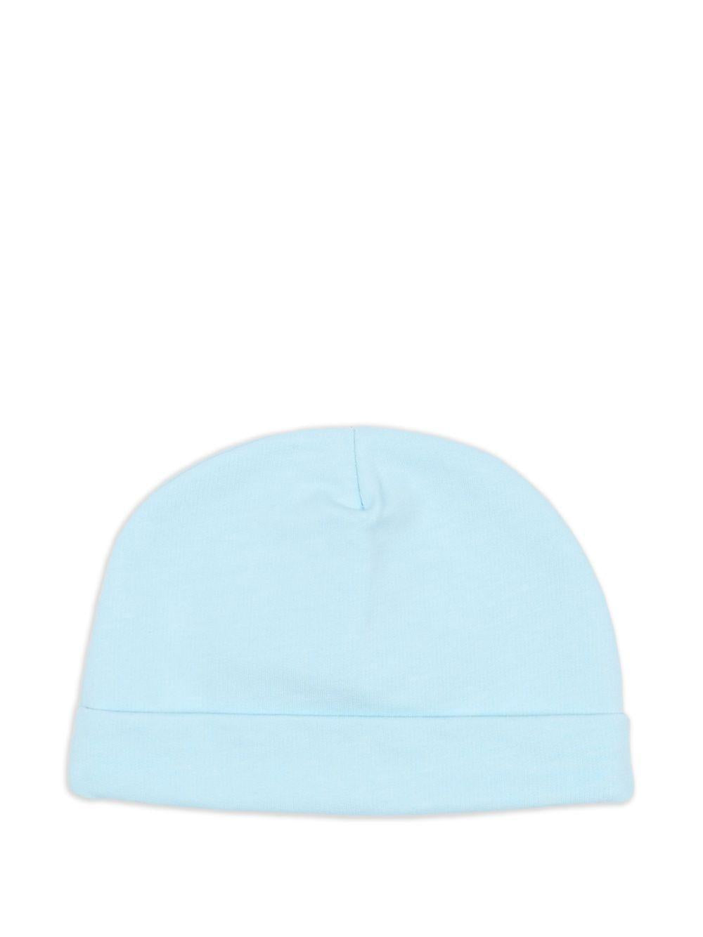 Berretto per neonato Moschino Kids azzurro con motivo orsetto MUX05ULCA19 40304 MOSCHINO KIDS