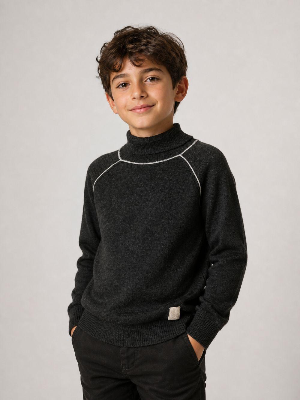 Maglione per bambino Eleventy Kids grigio con collo alto EZ9H10 Z3403 891BG ELEVENTY KIDS