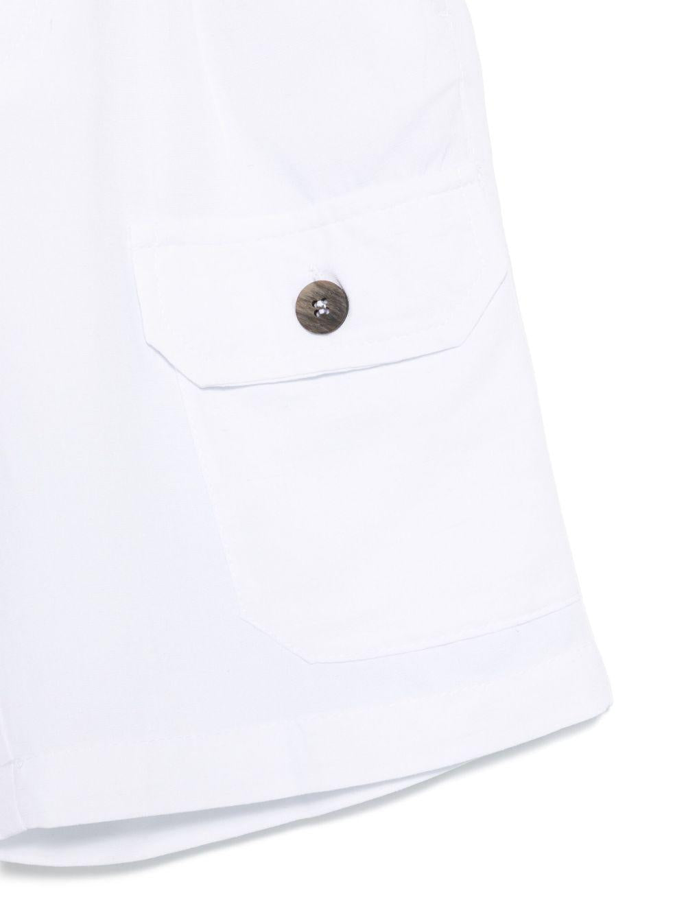 Shorts con pieghe per bambino Paolo Pecora Kids bianco con chiusura frontale PP4025 GESSO PAOLO PECORA KIDS