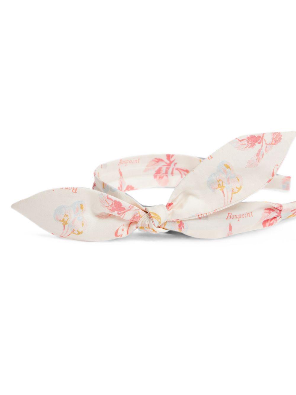 Cerchietto per capelli per bambina Bonpoint beige con stampa floreale P06GHAW00001 603 BONPOINT KIDS