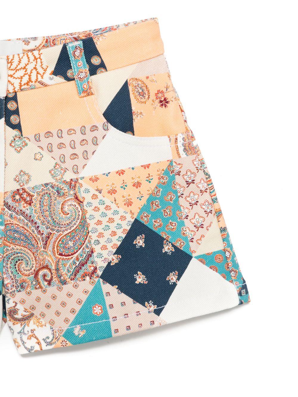 Shorts per bambina ETRO KIDS multicolore con stampa patchwork GW6A59 D0114 432MC ETRO KIDS