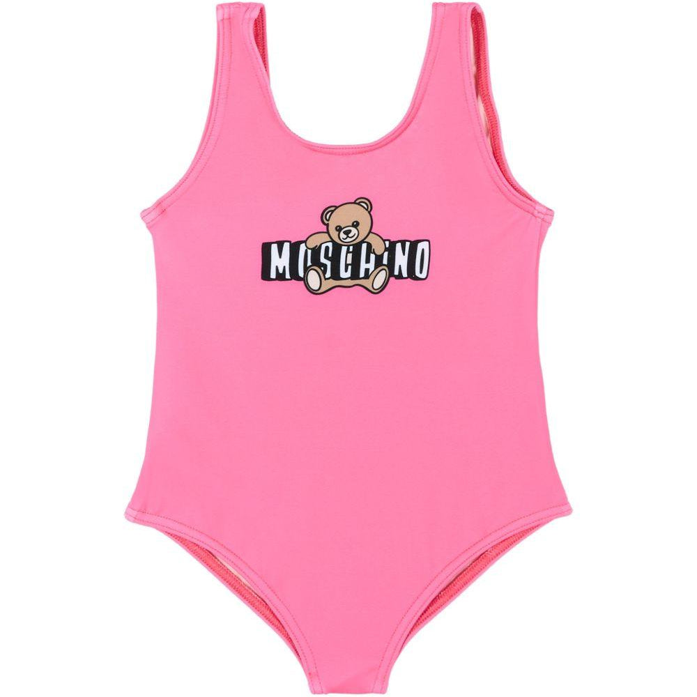 Costume intero per neonata Moschino Kids rosa con stampa Teddy sul davanti M2L00ALKA11 50533 MOSCHINO KIDS