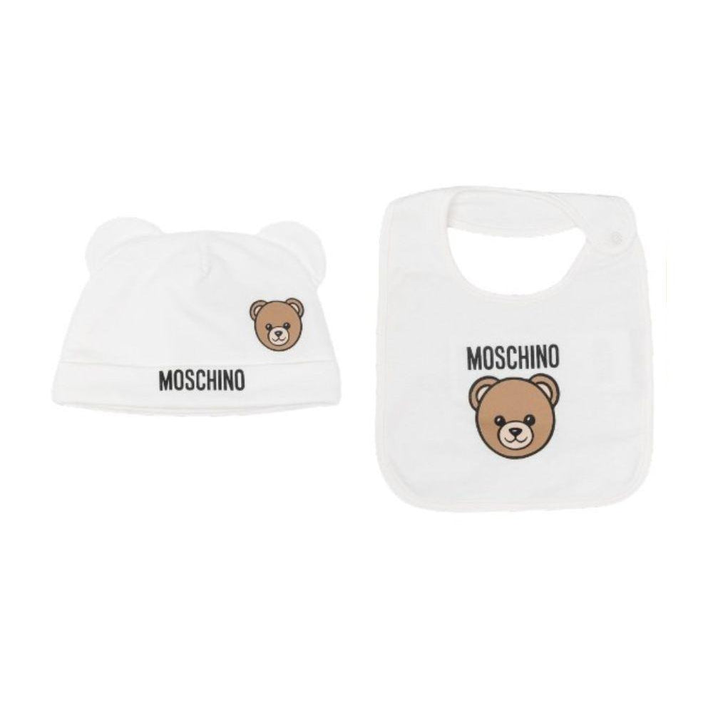 Set 2 pezzi Moschino Kids bianchi con stampa Teddy Bear MUY099LCA19 10063 MOSCHINO KIDS