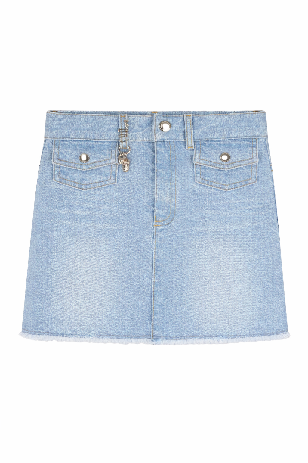 Gonna per bambina Chloé Kids in denim con orlo sfrangiato C20829 Z04 CHLOE' KIDS