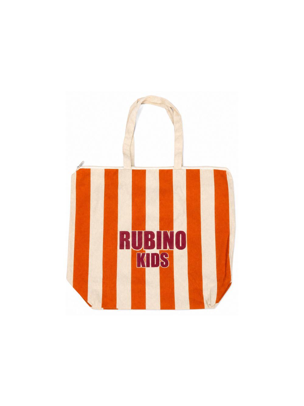 Shopper personalizzata Rubino Kids arancione con design a righe TOTE ARANCIONE RUBINO