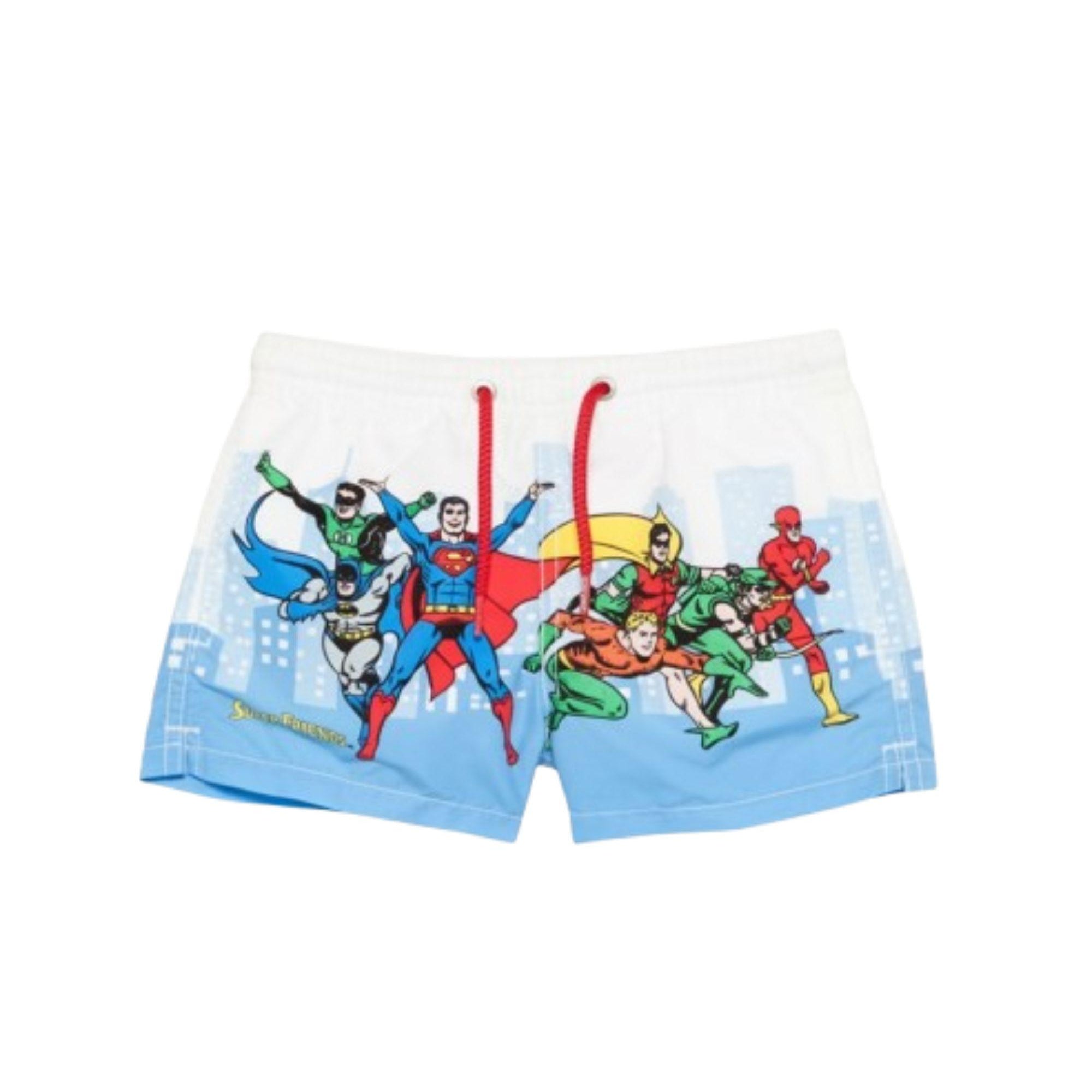 Costume da bagno per bambino MC2 Saint Barth Kids multicolore con stampa fumetto HAI0001 03754L MC2 ST. BARTH KIDS