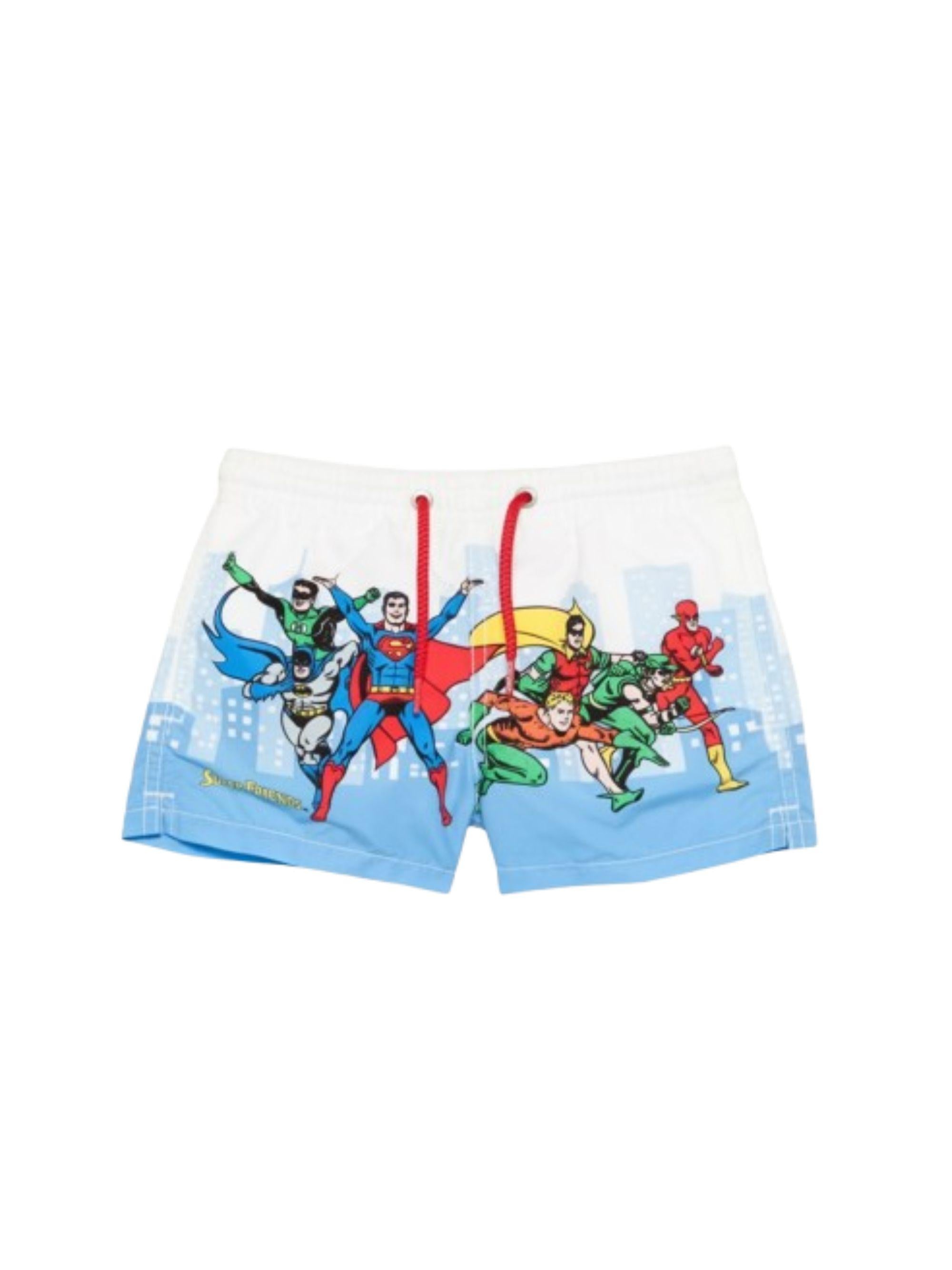 Costume da bagno per bambino MC2 Saint Barth Kids multicolore con stampa fumetto HAI0001 03754L MC2 ST. BARTH KIDS