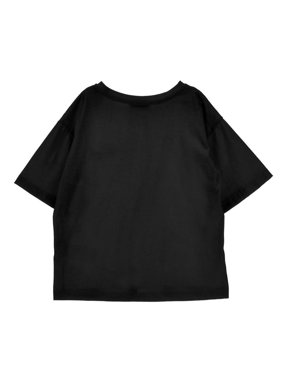 T-shirt per bambina Philosophy di Lorenzo Serafini Kids nera con logo ricamato sul davanti I1G609 7206 0050 PHILOSOPHY KIDS
