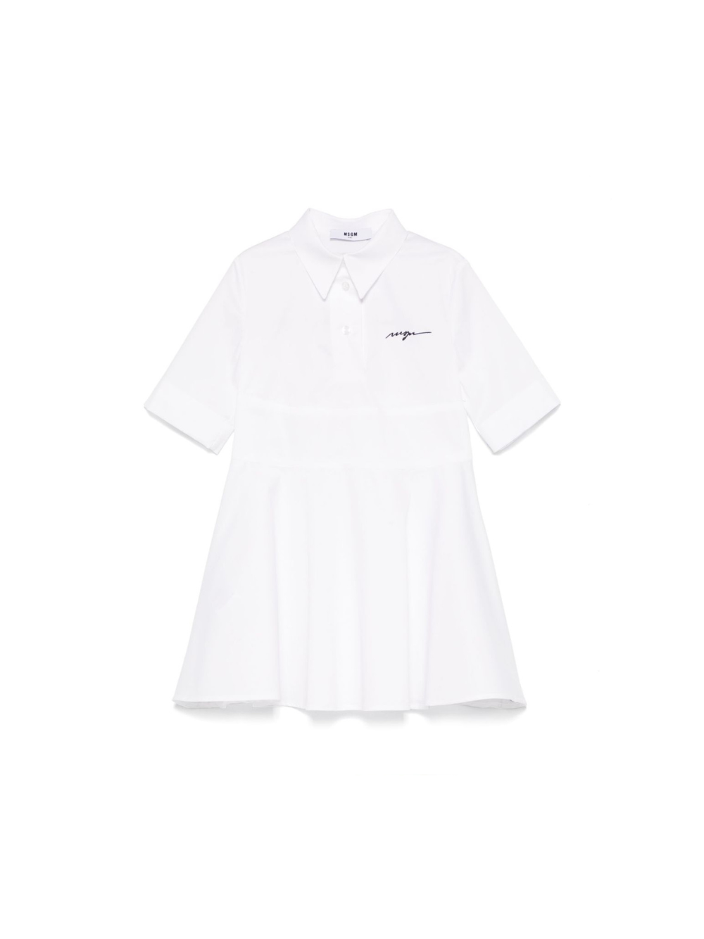 Abito con logo per bambina MSGM Kids bianco con colletto a punta S5MSJGDR271 001 MSGM KIDS