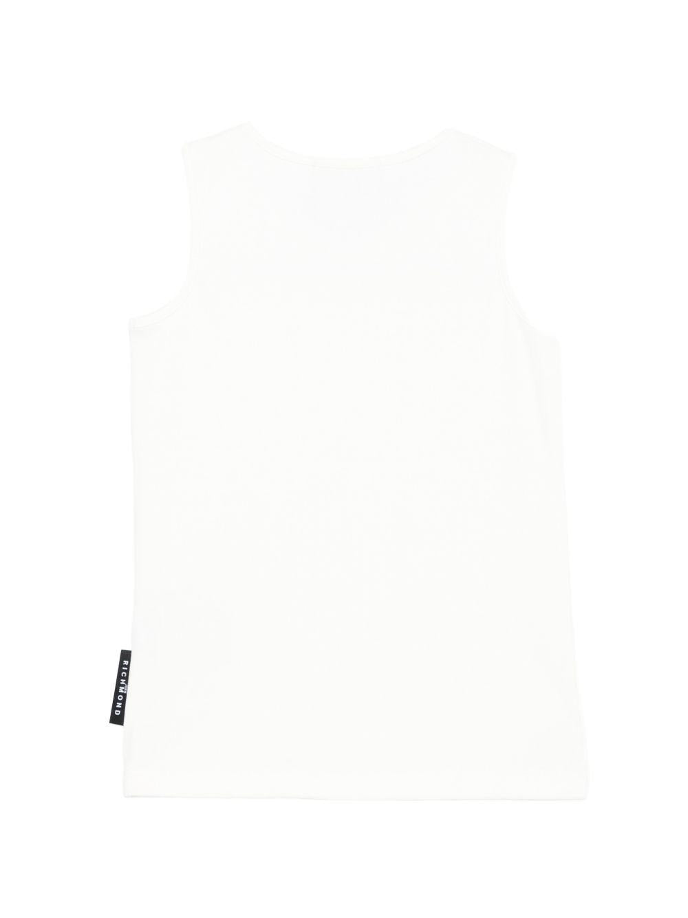 Canotta per bambina John Richmond Junior bianca con dettaglio logo RGP26004CN OFF-WHITE JOHN RICHMOND KIDS