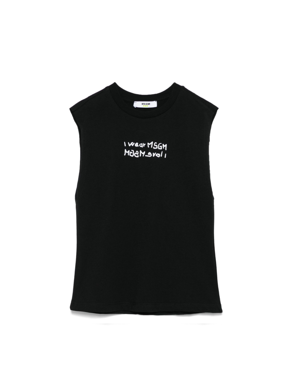 Canotta con stampa per bambino MSGM Kids nero con orlo a taglio vivo S5MSJBTH140 110 MSGM KIDS