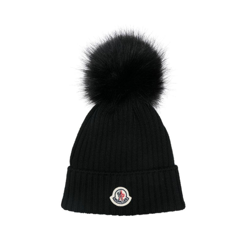 Berretto per bambini Moncler Enfant nero con pompon L29543B00007M1131 999 MONCLER KIDS