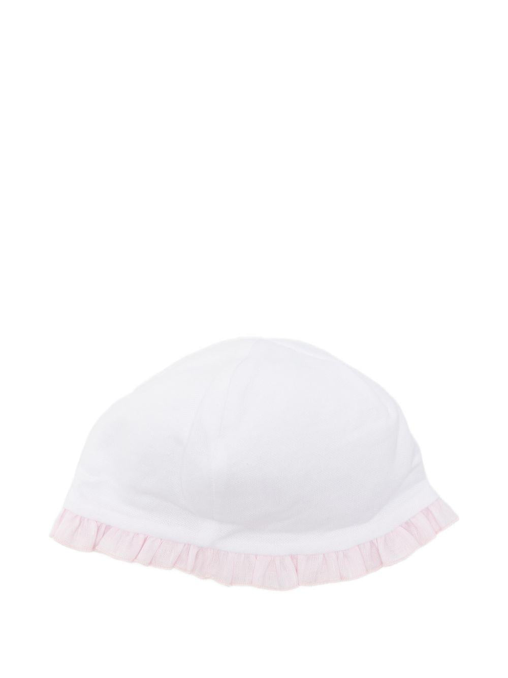 Cappello per neonata La Stupenderia bianco con bordo arricciato 2TBCP56 N01D33 LA STUPENDERIA