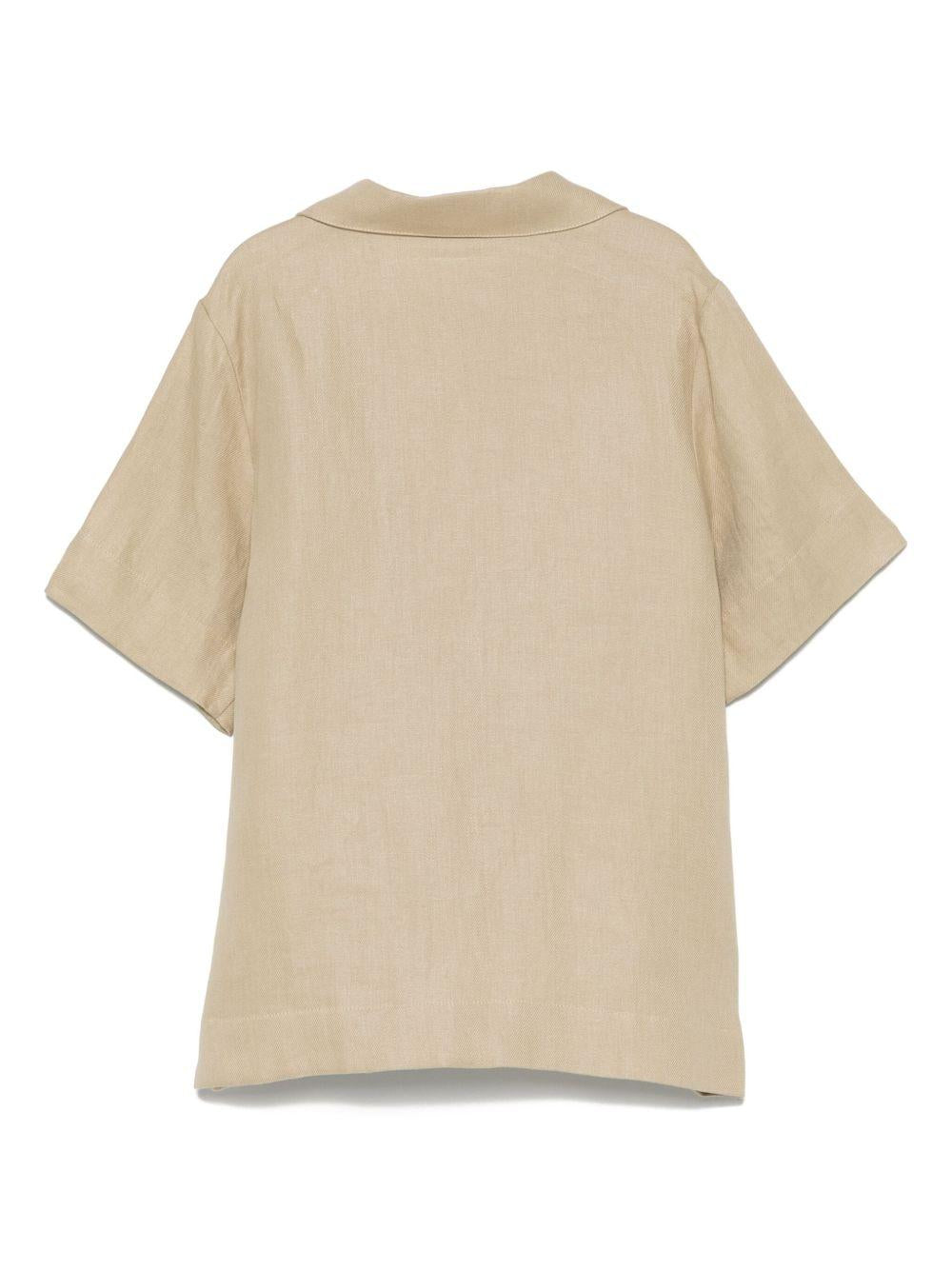 Camicia per bambino Fendi Kids beige con ricamo JMC190 ATRX F019Z FENDI KIDS