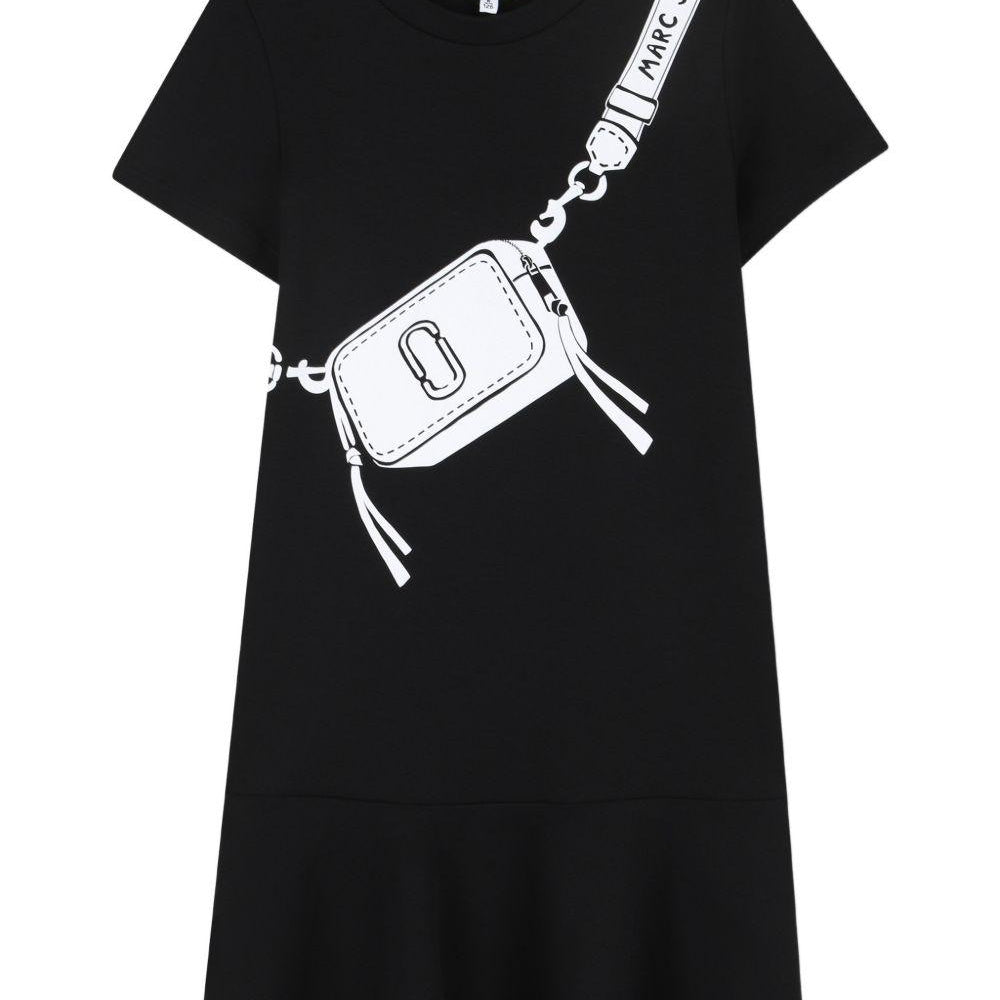 Abito per bambina The Marc Jacobs Kids nera con stampa borsa W60711 09B THE MARC JACOBS KIDS