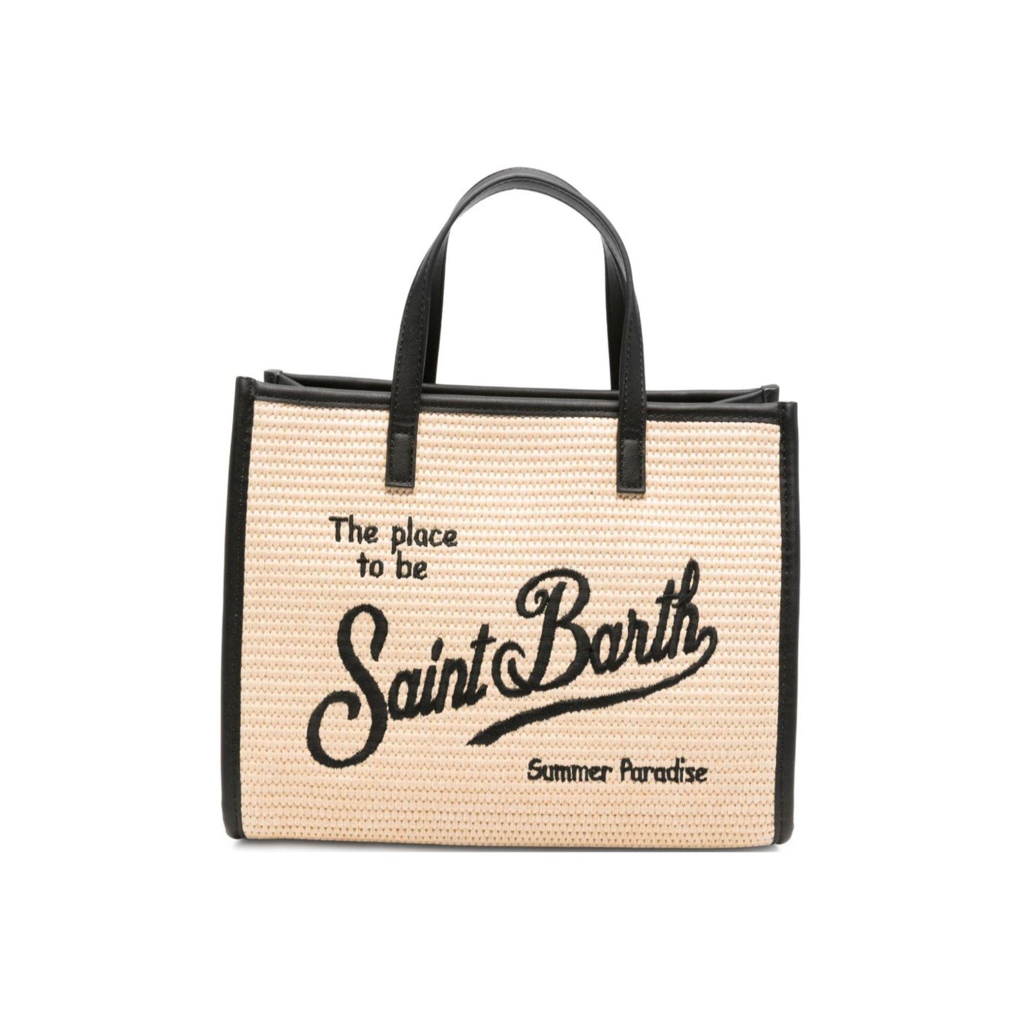 Borsa Vivian Mini MC2 Saint Barth beige con logo ricamato sul davanti VIVM001 00421L MC2 ST. BARTH KIDS