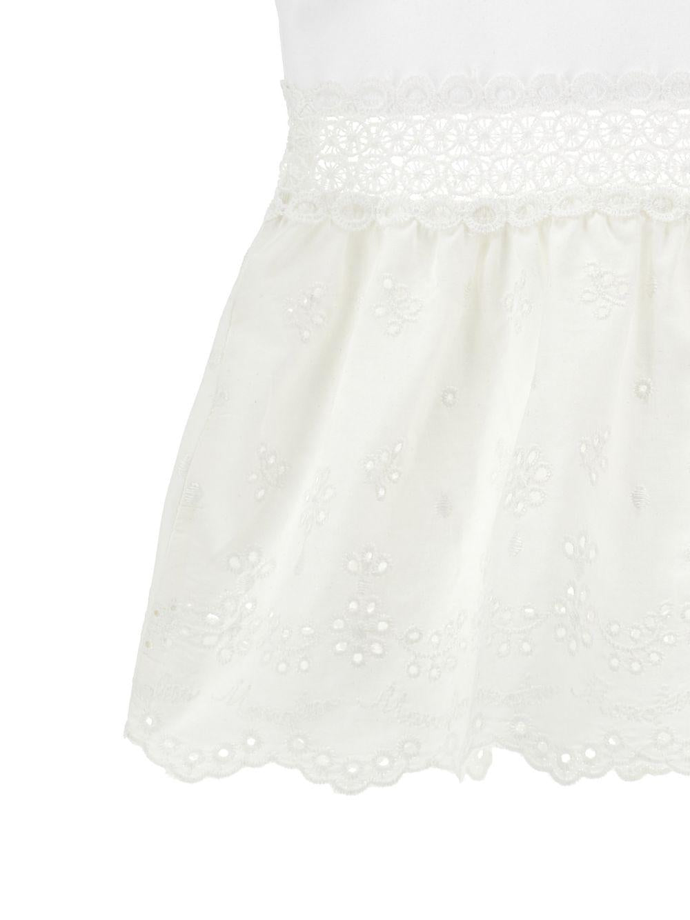 Top per bambina Monnalisa bianco con dettagli ricamati 17G604 7005 0099 MONNALISA KIDS