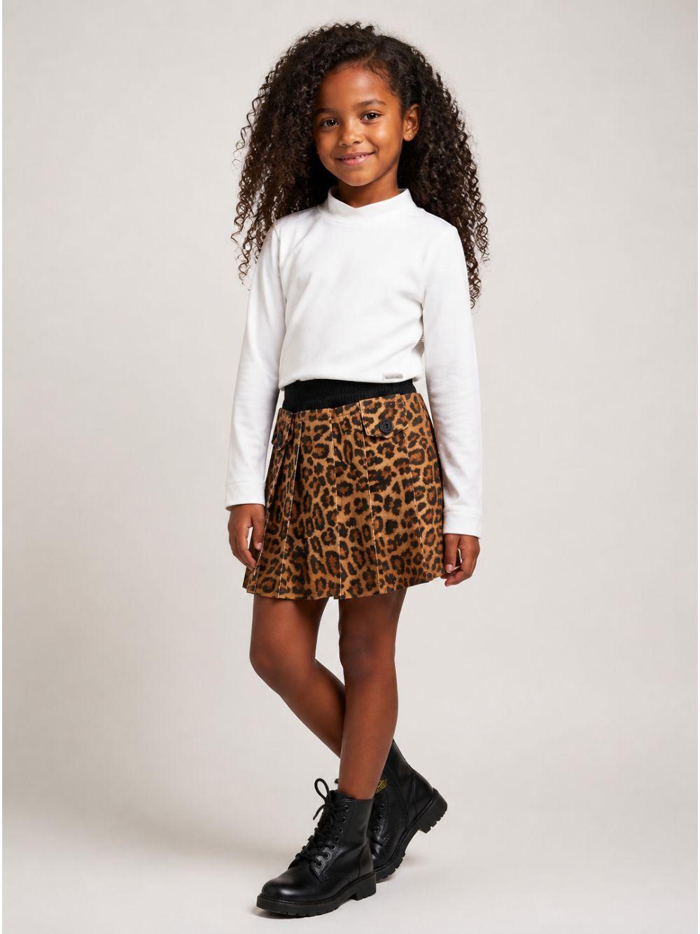 Gonna per bambina Monnalisa Kids animalier con stampa leopardata 41H704 8623 0080 MONNALISA KIDS