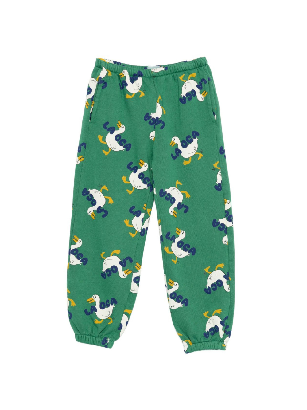 Pantaloni per bambino Bobo Choses verdi con stampa oca B225AC065 311 BOBO CHOSES