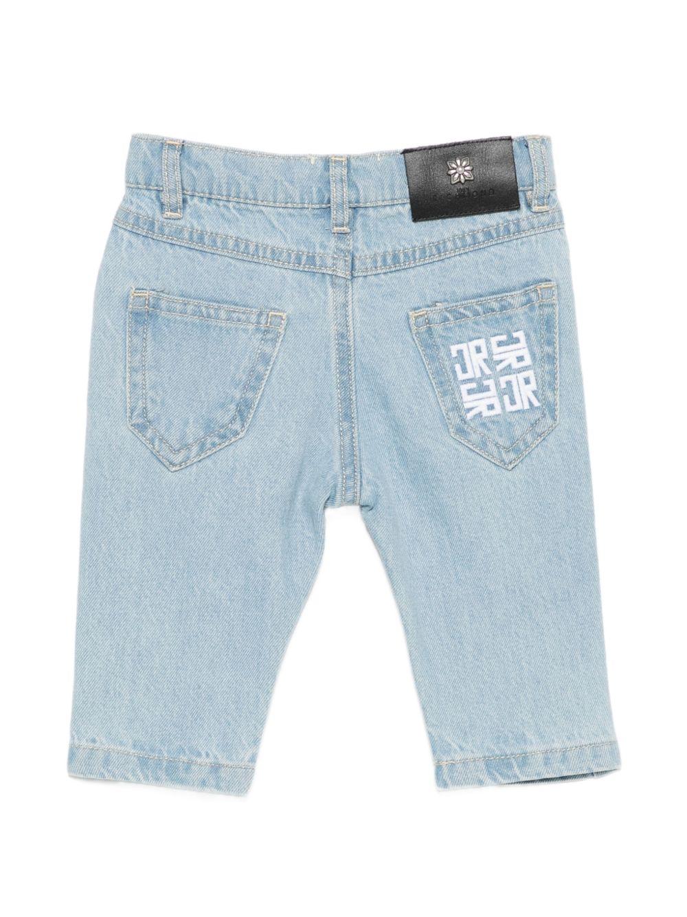 Pantaloni per neonato John Richmond Junior in denim con ricamo logo sul retro RIP26024JE DENIM BLUE LIGHT JOHN RICHMOND KIDS