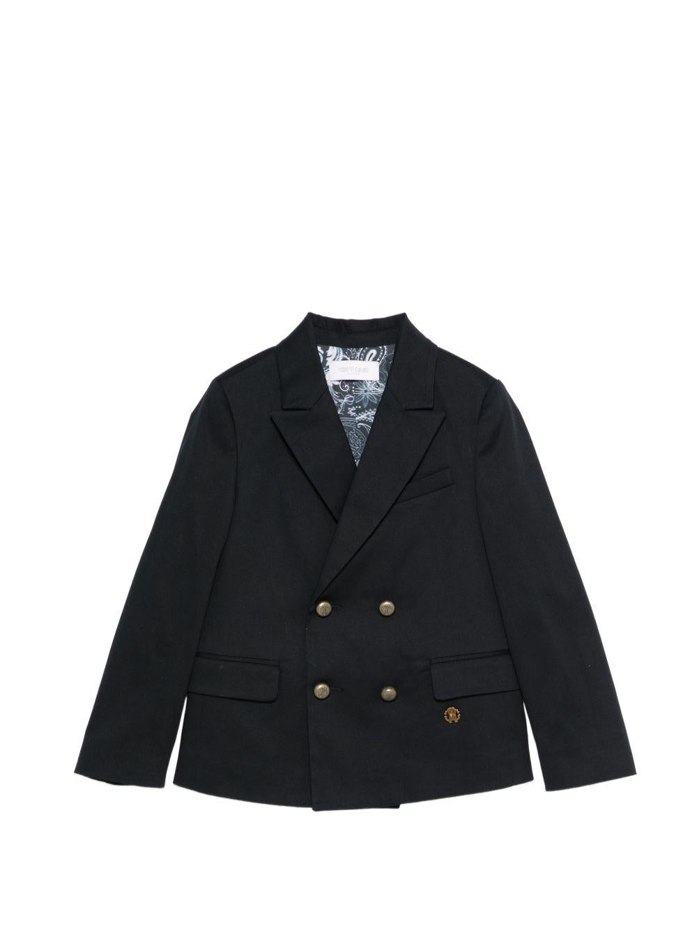 Blazer a doppiopetto per bambino Roberto Cavalli Kids blu con chiusura a bottoni CBP26100GC BLUE PEACOAT ROBERTO CAVALLI KIDS
